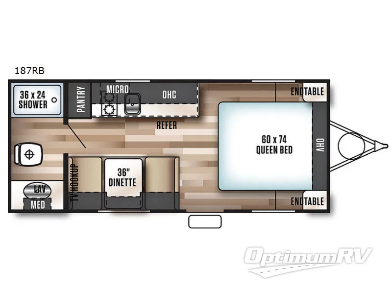 2018 Forest River Salem 187RB RV Floorplan Photo