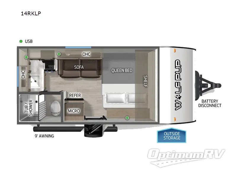 2026 Forest River Cherokee Wolf Pup 14RKLP RV Floorplan Photo