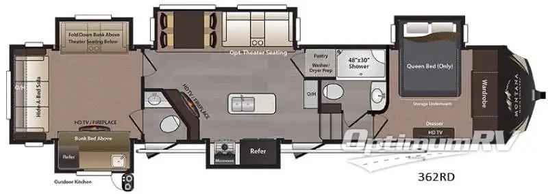 2016 Keystone Montana High Country 362RD RV Floorplan Photo
