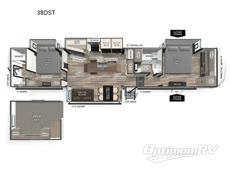 2026 Forest River Cherokee Arctic Wolf 38DST RV Floorplan Photo