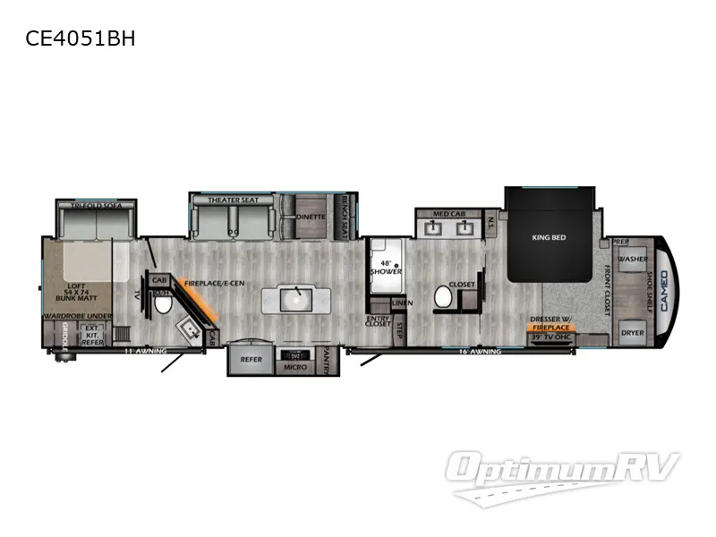 2022 CrossRoads Cameo CE4051BH RV Floorplan Photo
