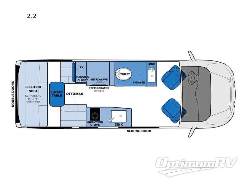 2023 Pleasure-Way Ontour 2.2 Floorplan Photo