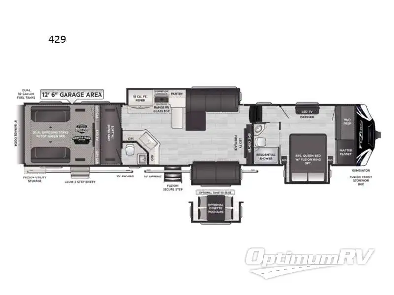 2021 Keystone Fuzion 429 RV Floorplan Photo