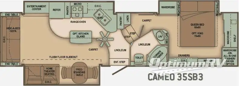 2010 Carriage Cameo 35SB3 Floorplan Photo