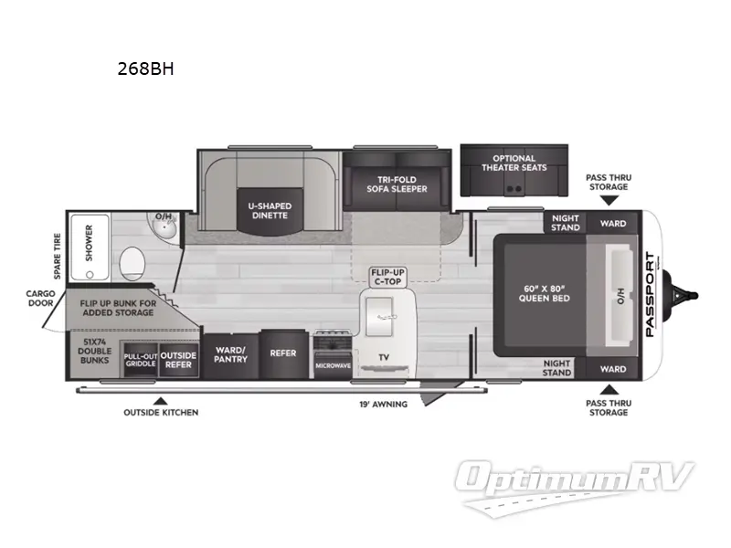 2024 Keystone Passport SL 268BH RV Floorplan Photo