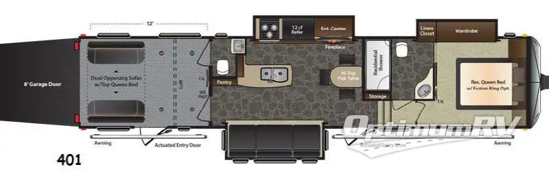 2014 Keystone Fuzion 401 RV Floorplan Photo