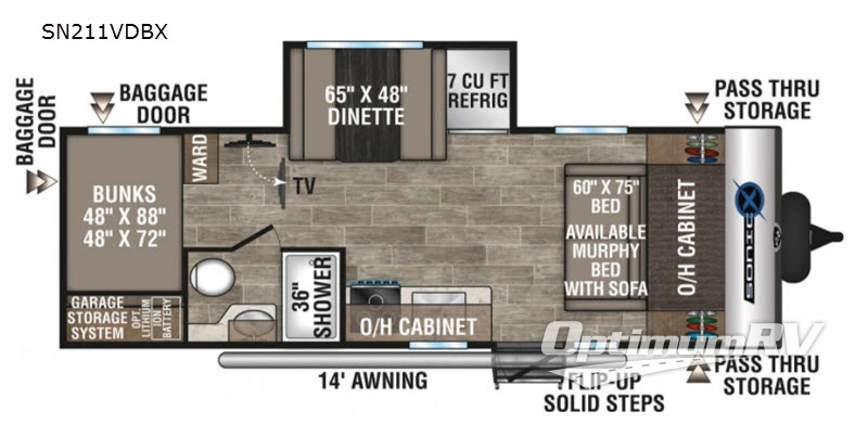 2021 Venture Sonic X SN211VDBX RV Floorplan Photo