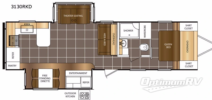 2018 Prime Time Tracer 3130RKD Floorplan Photo