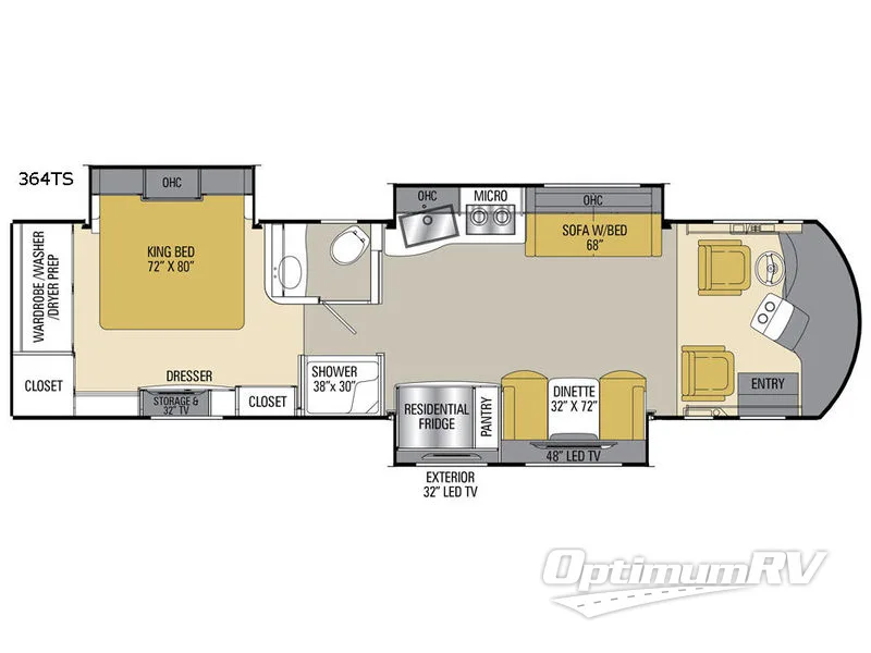 2017 Coachmen Sportscoach Cross Country SRS 364TS RV Floorplan Photo