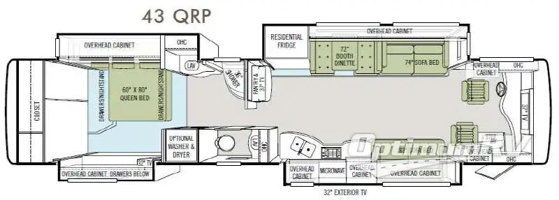 2011 Tiffin Allegro Bus 43 QRP Floorplan Photo