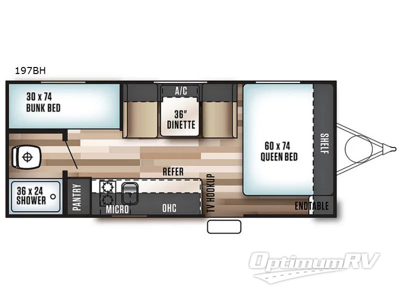 2018 Forest River Salem 197BH RV Floorplan Photo