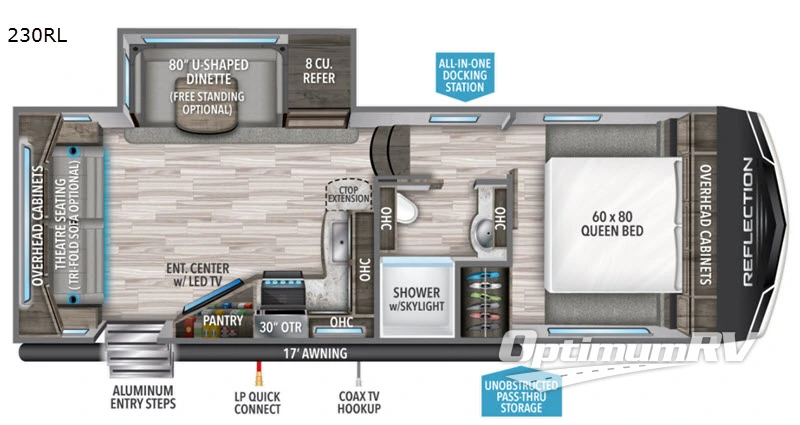 2020 Grand Design Reflection 150 Series 230RL RV Floorplan Photo