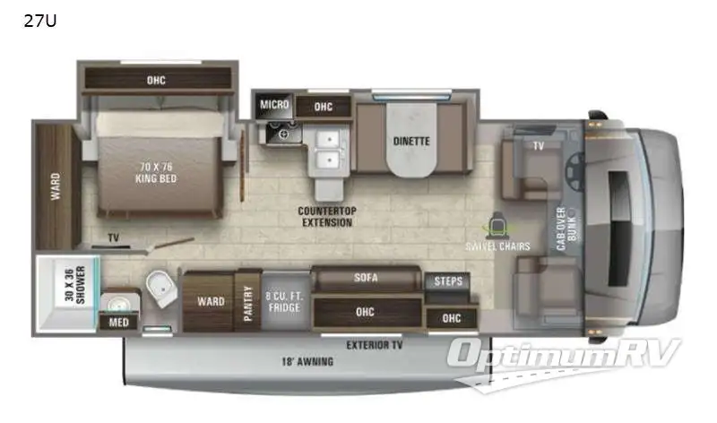 2021 Entegra Odyssey 27U RV Floorplan Photo