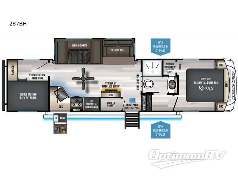 2022 Forest River Cherokee Arctic Wolf 287BH Floorplan Photo