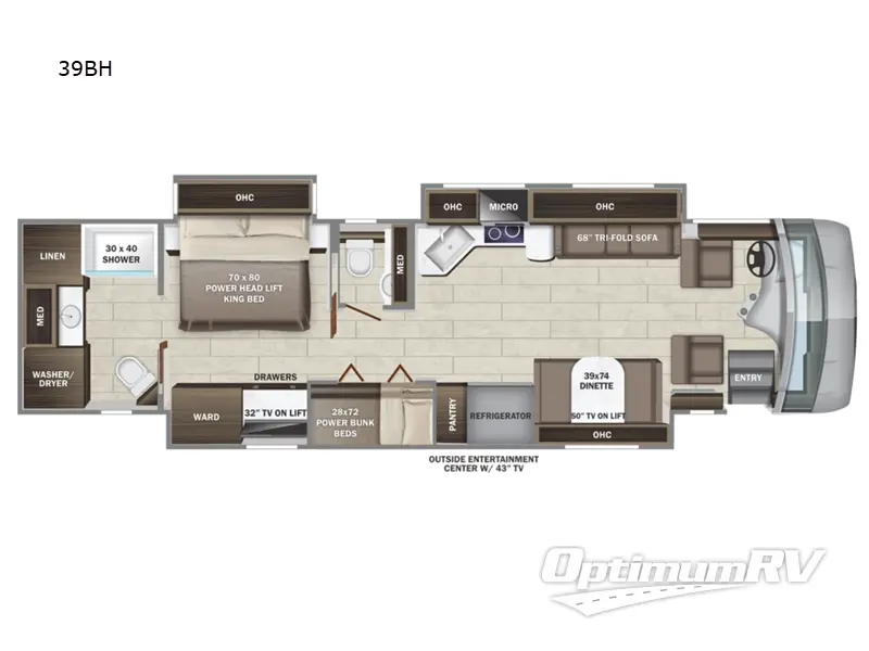 2023 Entegra Reatta 39BH Floorplan Photo