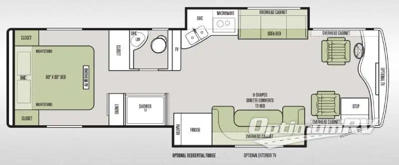 2015 Tiffin Allegro Breeze 32 BR RV Floorplan Photo
