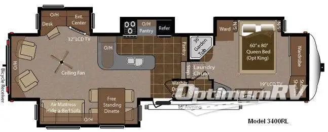 2012 Keystone Montana Big Sky 3400RL RV Floorplan Photo
