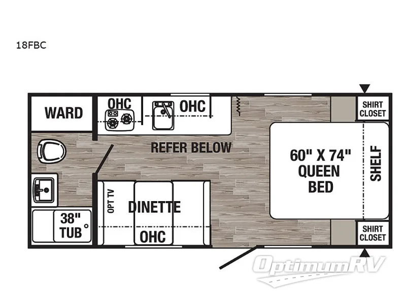 2019 Palomino Puma XLE Lite 18FBC RV Floorplan Photo