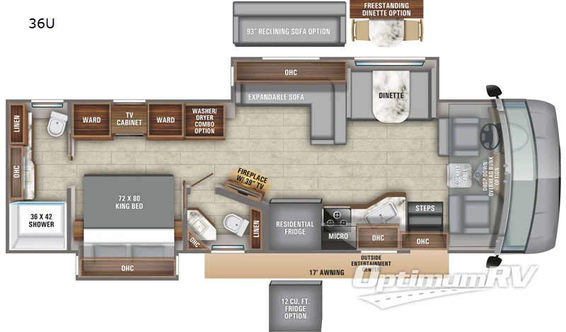 2020 Entegra Emblem 36U RV Floorplan Photo