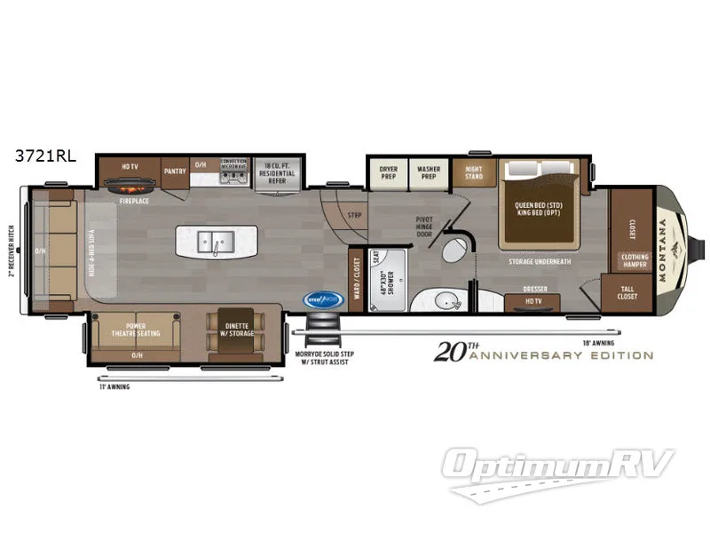 2019 Keystone Montana 3721RL Floorplan Photo