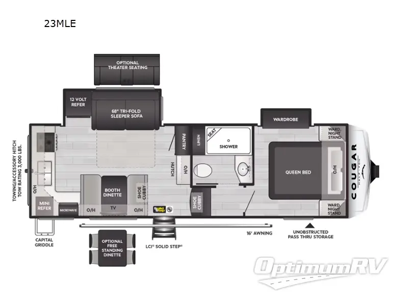 2024 Keystone Cougar Half-Ton 23MLE Floorplan Photo