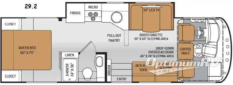 2015 Thor ACE 29.2 RV Floorplan Photo
