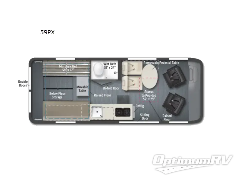 2022 Winnebago Solis 59PX RV Floorplan Photo