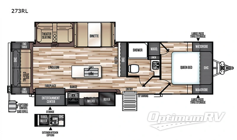 2019 Forest River Wildwood Heritage Glen LTZ 273RL Floorplan Photo