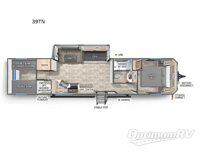 2024 Forest River Timberwolf 39TN RV Floorplan Photo