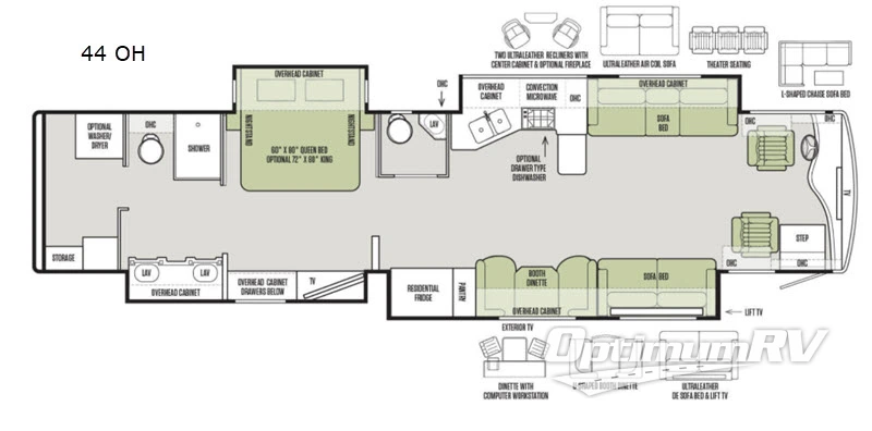 2019 Tiffin Phaeton 44OH RV Floorplan Photo