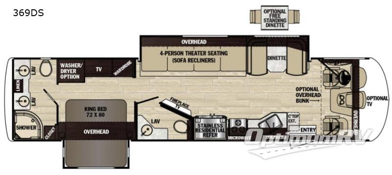 2019 Forest River Georgetown XL 369DS Floorplan Photo