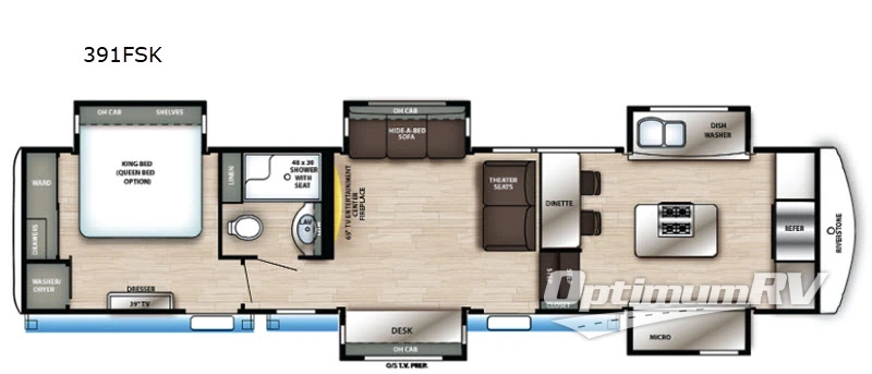 2021 Forest River RiverStone 391FSK Floorplan Photo