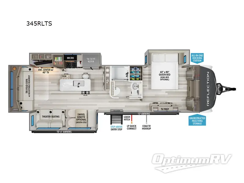 2025 Grand Design Reflection 345RLTS RV Floorplan Photo
