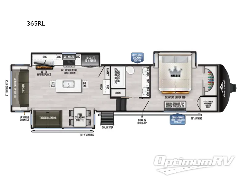 2026 East To West Ahara 365RL RV Floorplan Photo
