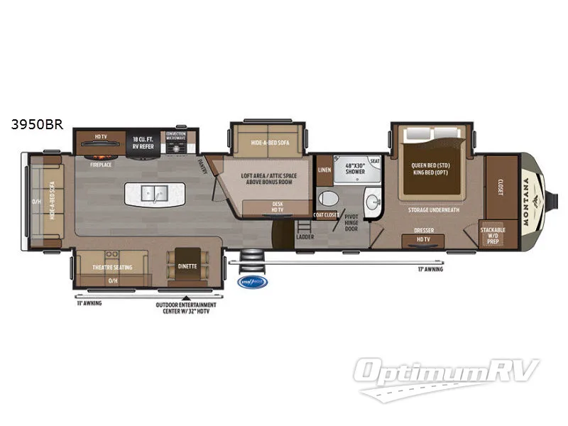 2017 Keystone Montana 3950BR Floorplan Photo