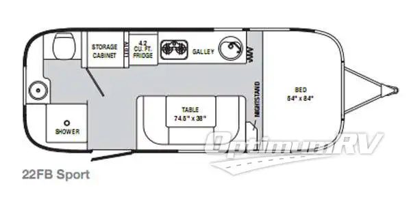 2014 Airstream Sport 22FB Floorplan Photo