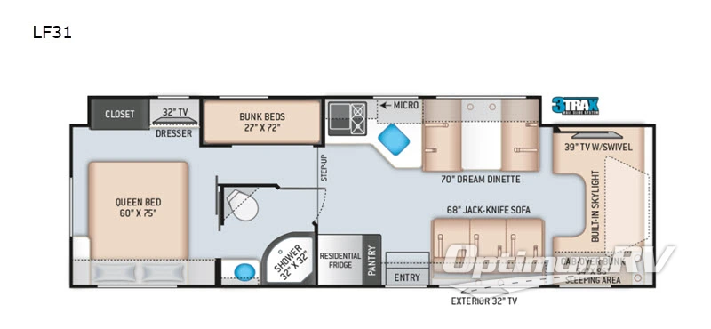 2021 Thor Quantum LF31 RV Floorplan Photo