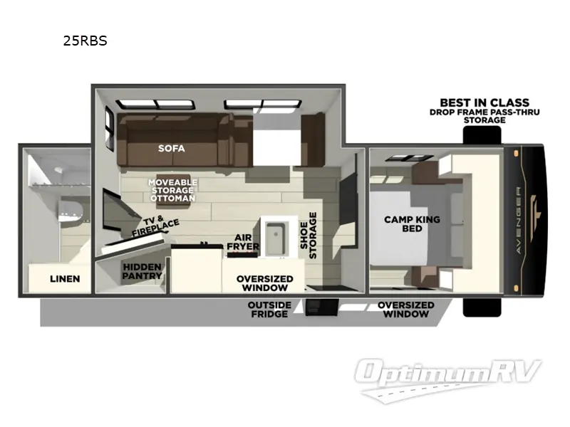2026 Prime Time Avenger 25RBS RV Floorplan Photo