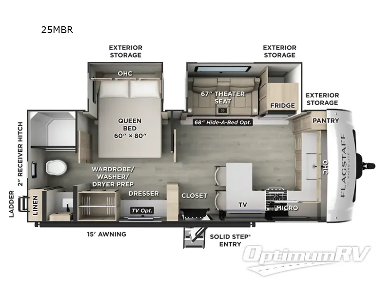 2026 Forest River Flagstaff Micro Lite 25MBR RV Floorplan Photo
