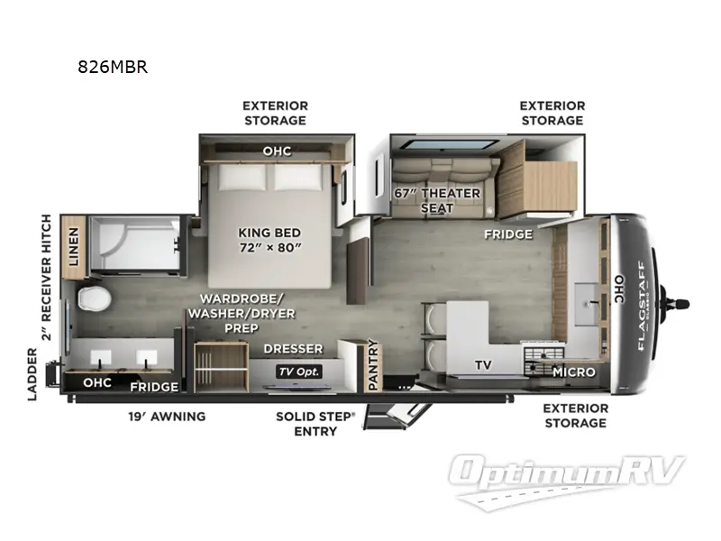 2026 Forest River Flagstaff Classic 826MBR RV Floorplan Photo