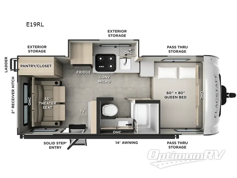 2026 Forest River Flagstaff E-Pro E19RL RV Floorplan Photo