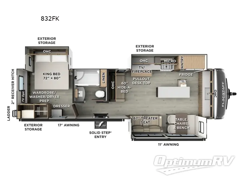 2026 Forest River Flagstaff Classic 832FK RV Floorplan Photo
