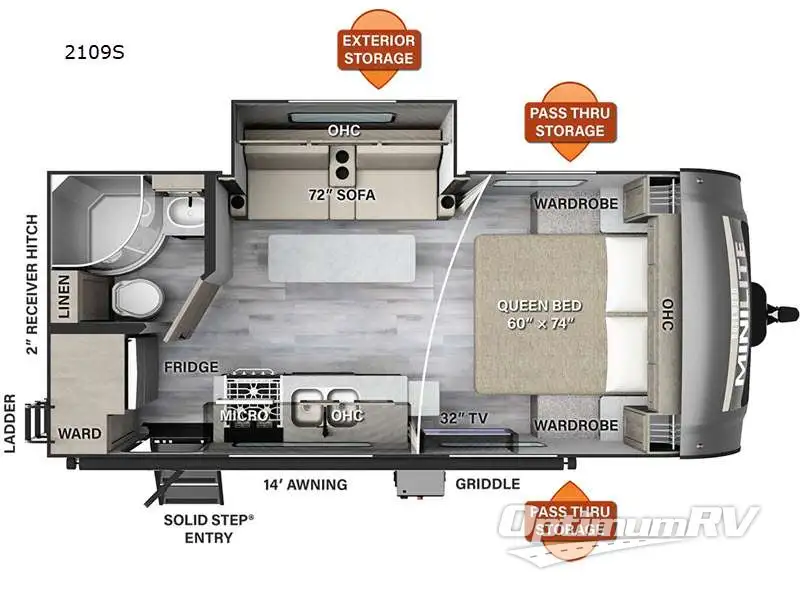 2024 Forest River Rockwood Mini Lite 2109S Floorplan Photo