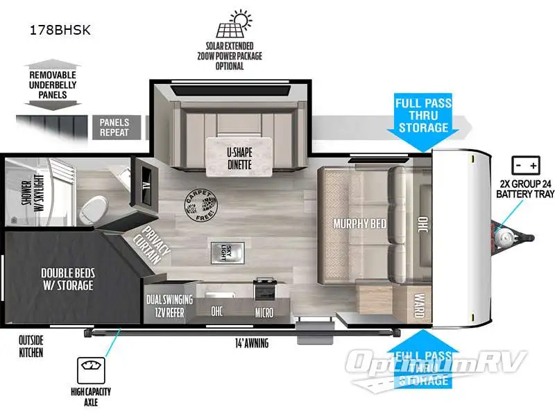 2024 Forest River Wildwood FSX 178BHSK Floorplan Photo