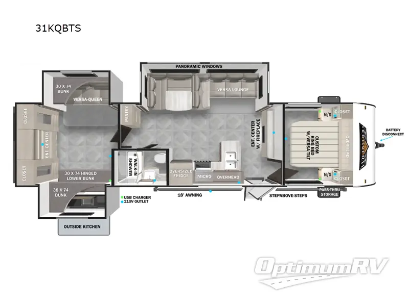 2024 Forest River Wildwood 31KQBTS Floorplan Photo