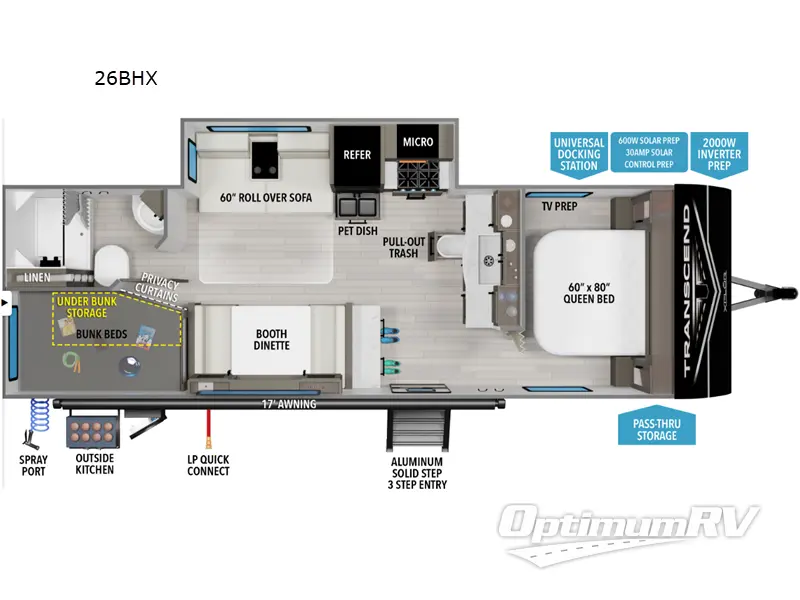 2026 Grand Design Transcend Xplor 26BHX RV Floorplan Photo