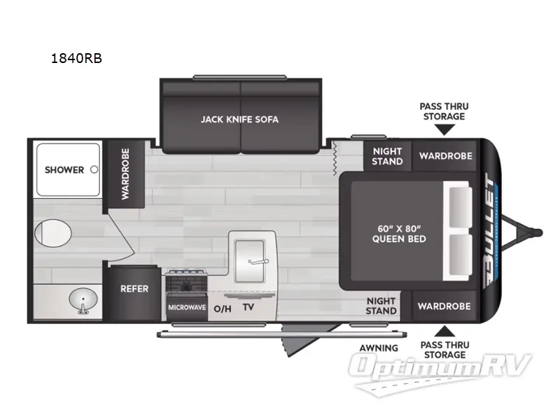 2025 Keystone Bullet Classic 1840RB Floorplan Photo