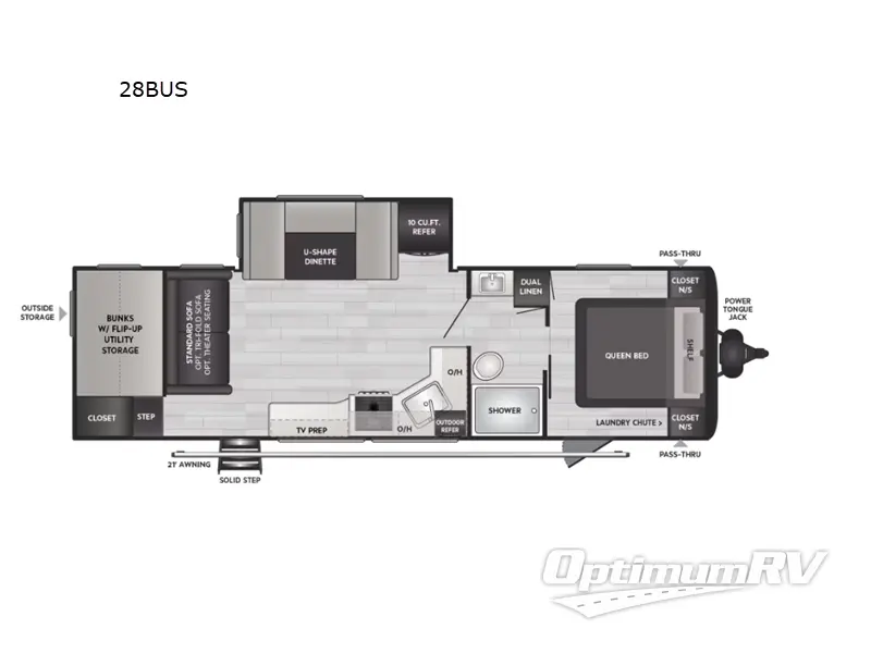 2025 Keystone Hideout 28BUS Floorplan Photo