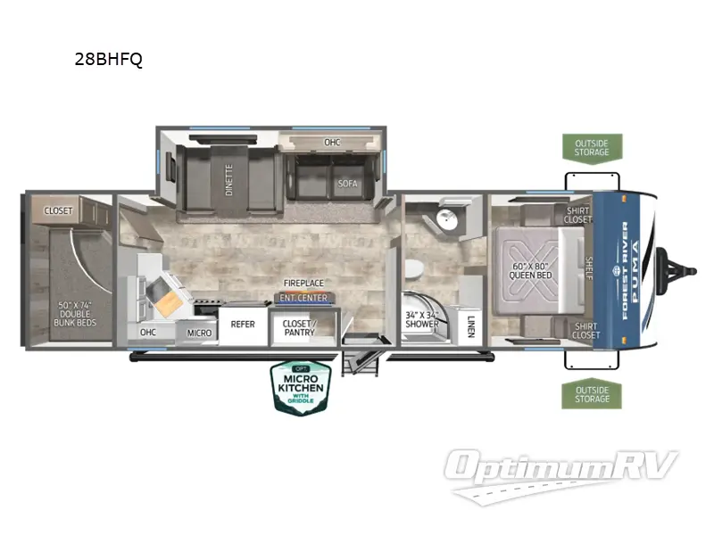 2025 Palomino Puma 28BHFQ Floorplan Photo