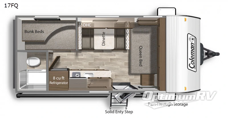 2020 Dutchmen Coleman Lantern LT Series 17FQ RV Floorplan Photo